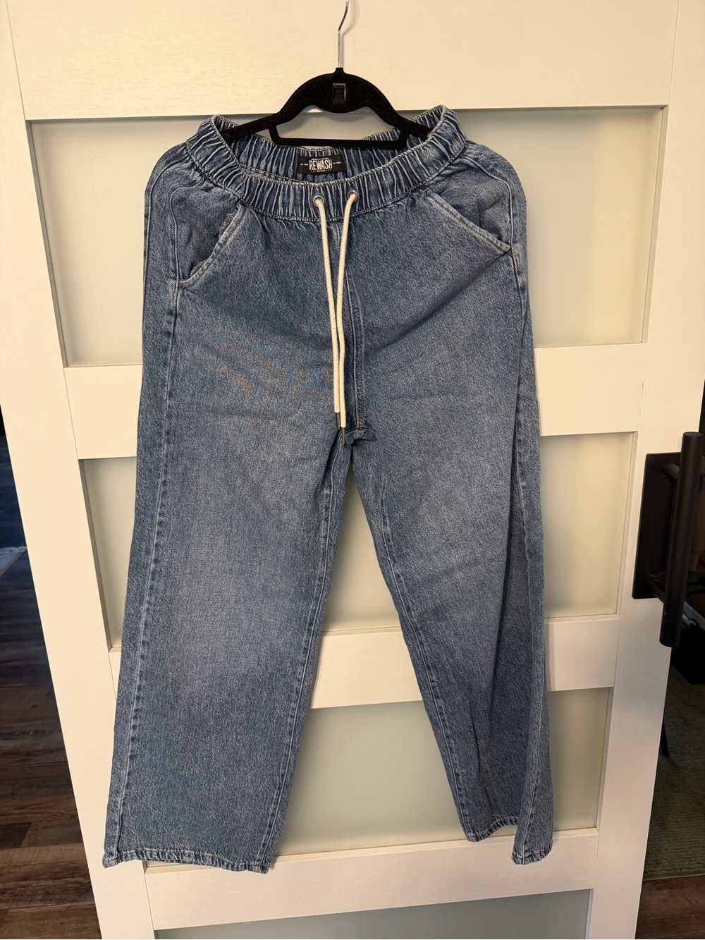 Rewash Light Blue Women's Boot Cut Drawstring Jeans